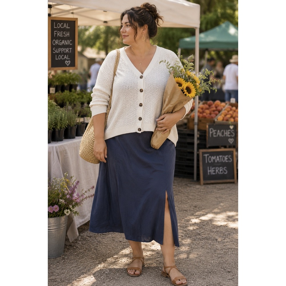 Madewell Alpaca Blend V-Neck Cardigan Sweater Cream White Plus Size Capsule 3X